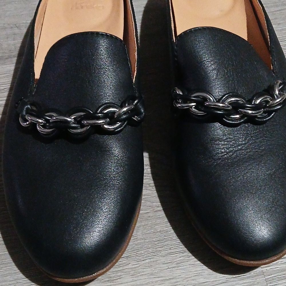 DANSKO Leora Nappa Leather Comfort Mules Black with Chain Detail Sz 37 NWOT - Picture 3 of 8